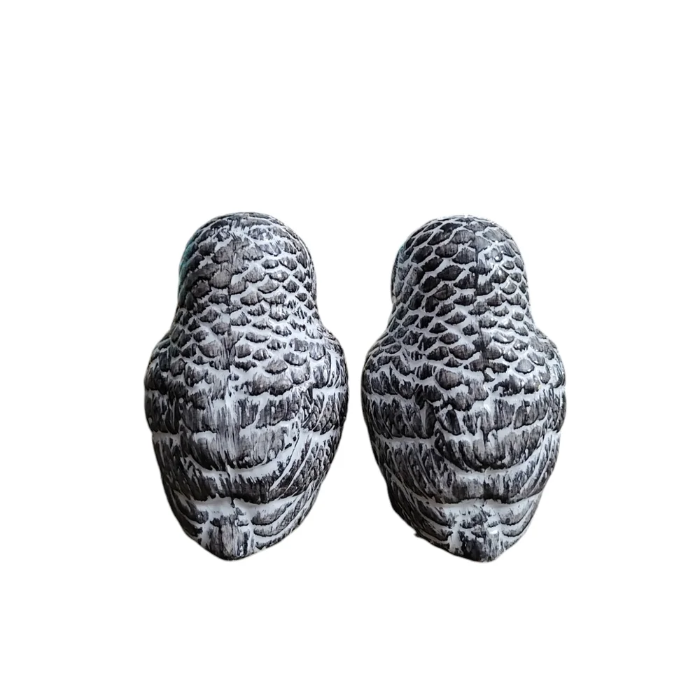Vintage 1990's Black White Owl Salt & Pepper Shakers Cottagecore Farmhouse decor